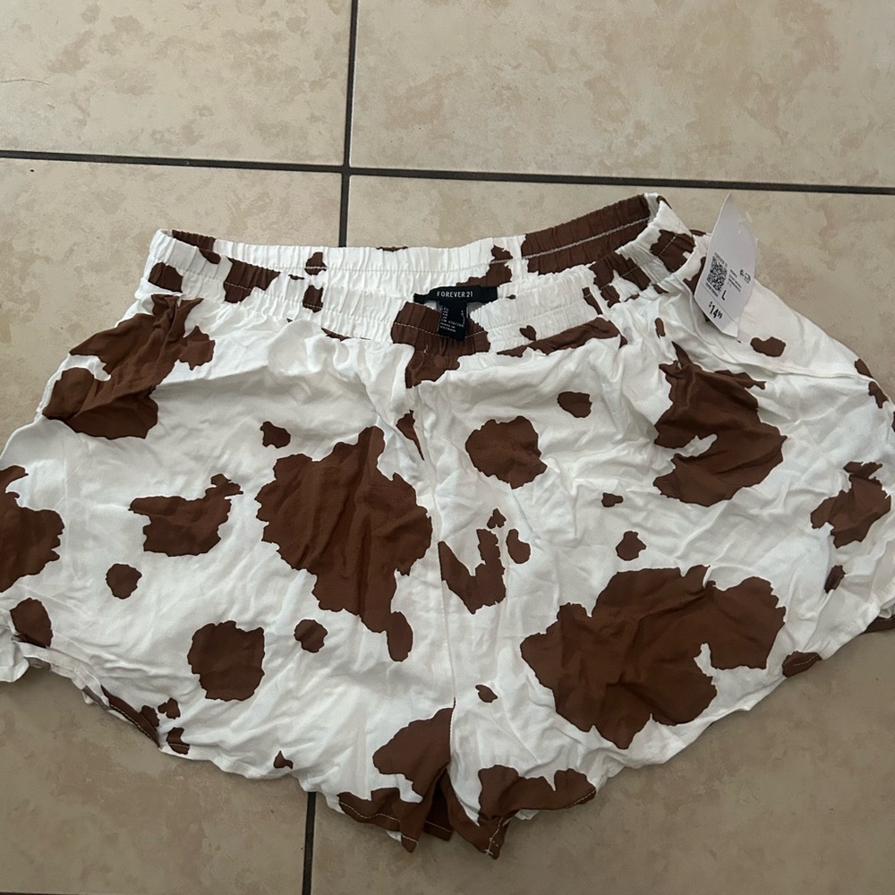 Forever 21 Cow Print Women's Athletic Shorts